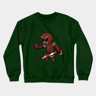 Evil Gingerbread Man Ready For Battle Crewneck Sweatshirt